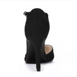 Zapatos De Salón De Mujer Tacón De Aguja Redondo Negro-1 36 EU Allegra K Bombas, Stilettos, T-Strap