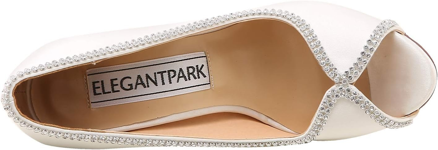 ELEGANTPARK EP11083 Zapatos de tacón alto para mujer, con plataforma de diamantes de imitación